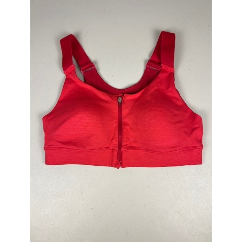 Outdoor Voices Red Zip Front High Impact Sports Bra Adjustable Straps Small B/C